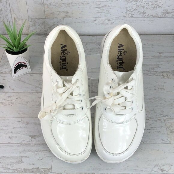 Alegria Cindi Lace Up White Patent Leather Comfort Nursing Shoes Size 39 CIN-600 - Picture 9 of 10